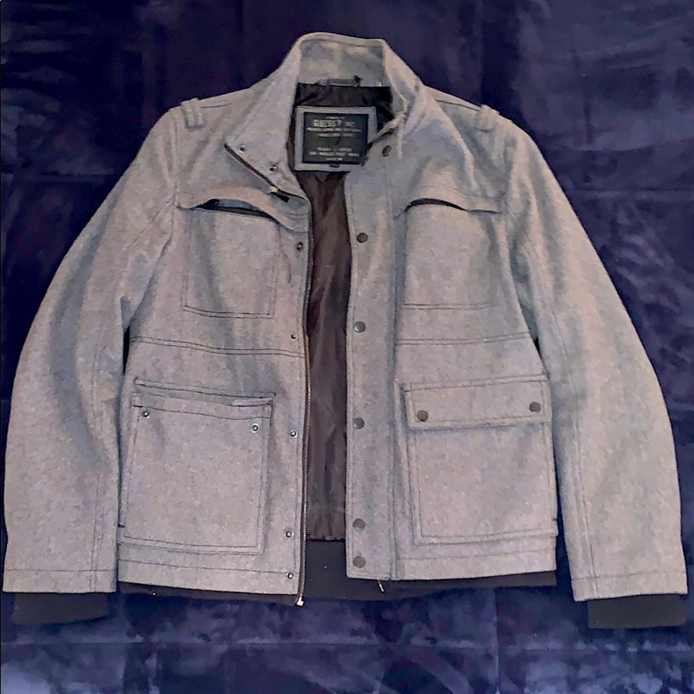 Guess Washed Denim And Dry Goods Jacket